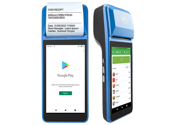 중국 Google Play 스토어에 내장된 열전사 프린터가 있는 5인치 4G WIFI NFC 안드로이드 휴대용 Pos 터미널 협력 업체